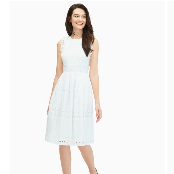 NEW Kate Spade Eyelet Ruffle Daisy dress $299 NWT - Picture 1 of 6